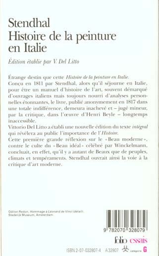 Quatrième de couverture de « HISTOIRE DE LA PEINTURE EN ITALIE »