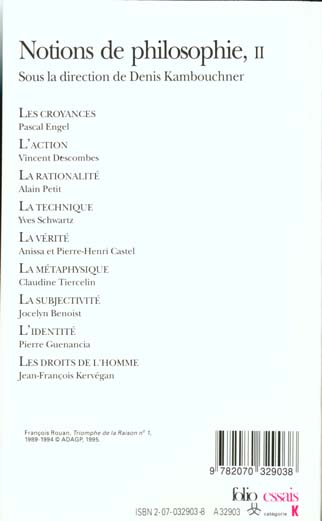 Quatrième de couverture de « NOTIONS DE PHILOSOPHIE - VOL02 »