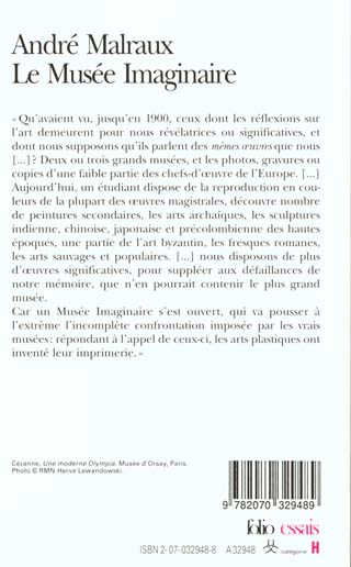 Quatrième de couverture de « LE MUSEE IMAGINAIRE »