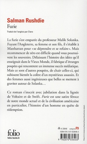 Quatrième de couverture de « FURIE »