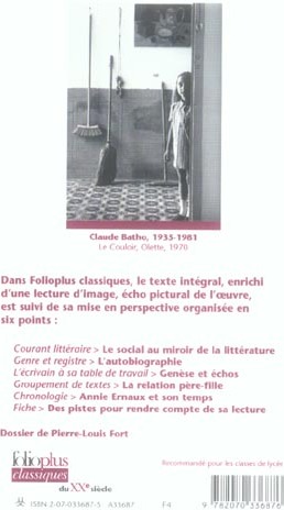 Quatrième de couverture de « La place »