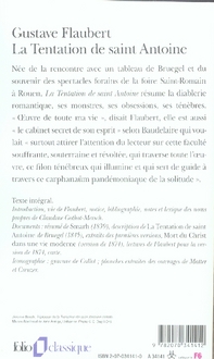 Quatrième de couverture de « LA TENTATION DE SAINT ANTOINE »
