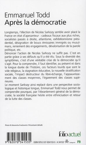 Quatrième de couverture de « Après la démocratie »