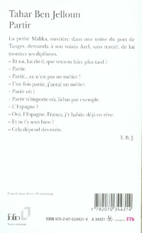 Quatrième de couverture de « Partir »