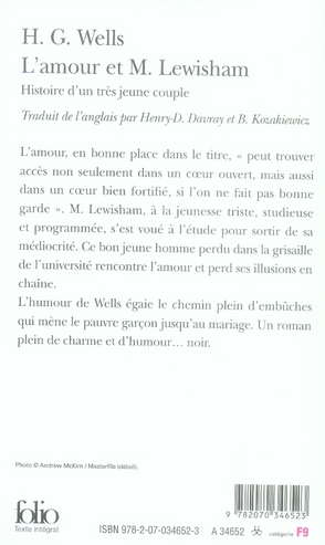 Quatrième de couverture de « L'amour et M. Lewisham : histoire d'un très jeune couple »