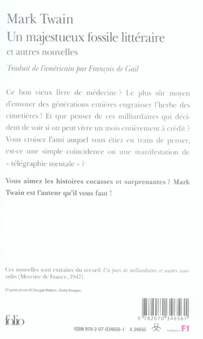 Quatrième de couverture de « Un majestueux fossile littéraire : et autres nouvelles »