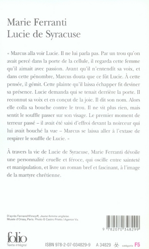 Quatrième de couverture de « Lucie de Syracuse »