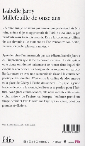 Quatrième de couverture de « MILLEFEUILLE DE ONZE ANS »