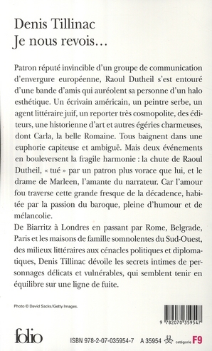 Quatrième de couverture de « JE NOUS REVOIS... »