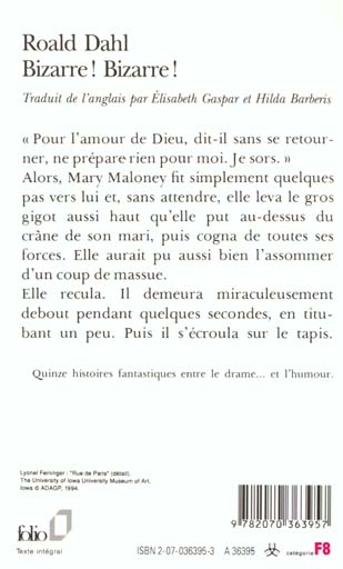 Quatrième de couverture de « BIZARRE ! BIZARRE ! »