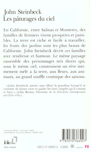 Quatrième de couverture de « LES PATURAGES DU CIEL »