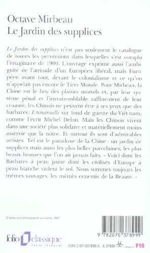 Quatrième de couverture de « LE JARDIN DES SUPPLICES »