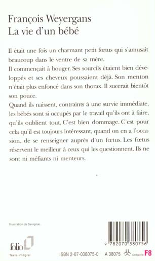 Quatrième de couverture de « LA VIE D'UN BEBE »