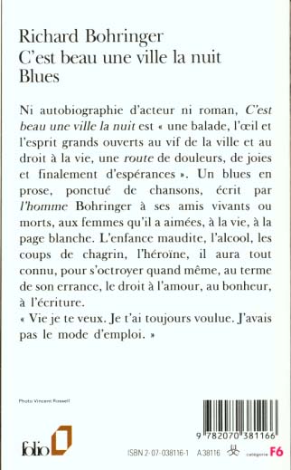 Quatrième de couverture de « C'EST BEAU UNE VILLE LA NUIT - BLUES »
