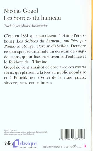 Quatrième de couverture de « LES SOIREES DU HAMEAU »