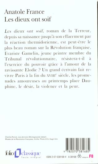 Quatrième de couverture de « LES DIEUX ONT SOIF »