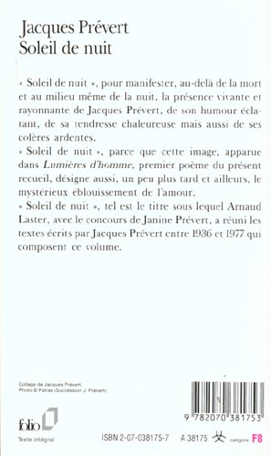 Quatrième de couverture de « SOLEIL DE NUIT »