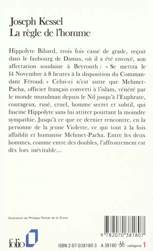 Quatrième de couverture de « LA REGLE DE L'HOMME »