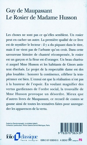 Quatrième de couverture de « LE ROSIER DE MADAME HUSSON ET AUTRES NOUVELLES »