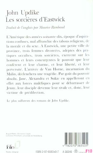 Quatrième de couverture de « LES SORCIERES D'EASTWICK »