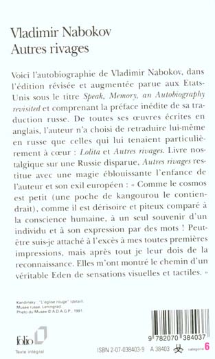 Quatrième de couverture de « AUTRES RIVAGES - AUTOBIOGRAPHIE »