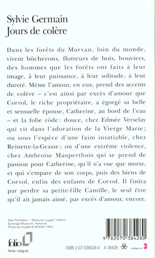 Quatrième de couverture de « JOURS DE COLERE »