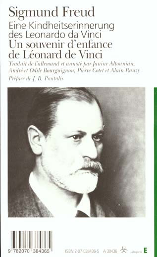 Quatrième de couverture de « UN SOUVENIR D'ENFANCE DE LEONARD DE VINCI/EINE KINDHEITSERINNERUNG DES LEONARDO DA VINCI »