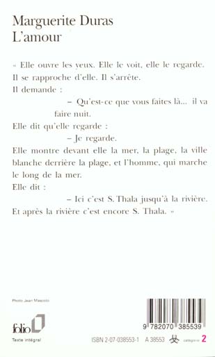 Quatrième de couverture de « L'AMOUR »