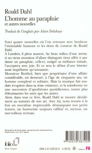 Quatrième de couverture de « L'homme au parapluie : et autres nouvelles »
