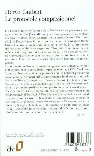 Quatrième de couverture de « LE PROTOCOLE COMPASSIONNEL »