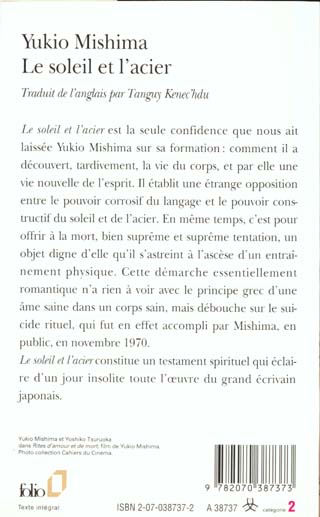 Quatrième de couverture de « LE SOLEIL ET L'ACIER »