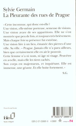 Quatrième de couverture de « LA PLEURANTE DES RUES DE PRAGUE »