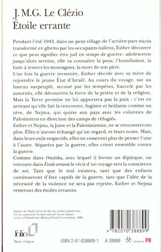 Quatrième de couverture de « ETOILE ERRANTE »