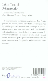 Quatrième de couverture de « RESURRECTION »