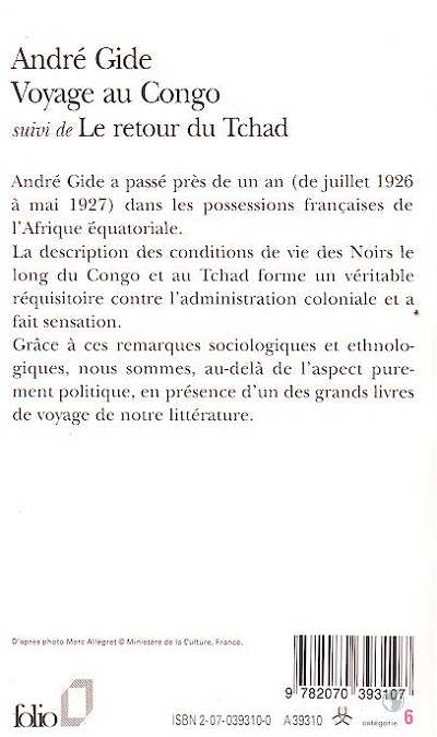 Quatrième de couverture de « VOYAGE AU CONGO / LE RETOUR DU TCHAD - CARNETS DE ROUTE »