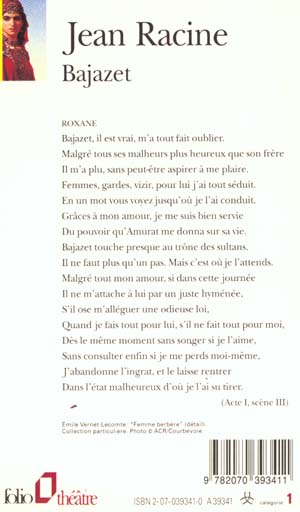Quatrième de couverture de « BAJAZET »