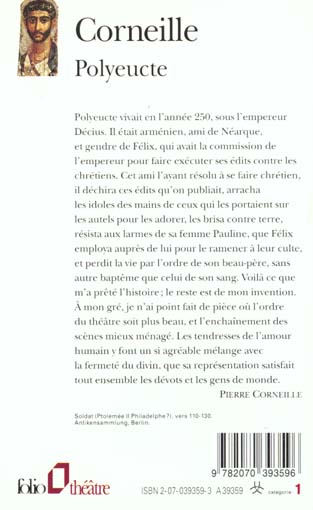 Quatrième de couverture de « POLYEUCTE »