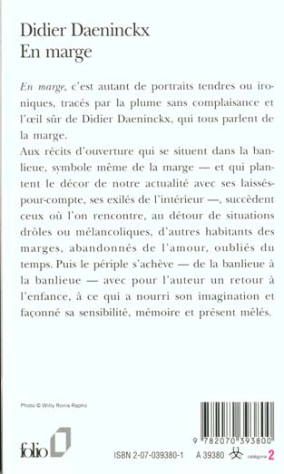 Quatrième de couverture de « EN MARGE »