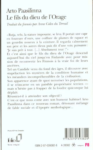 Quatrième de couverture de « LE FILS DU DIEU DE L'ORAGE »