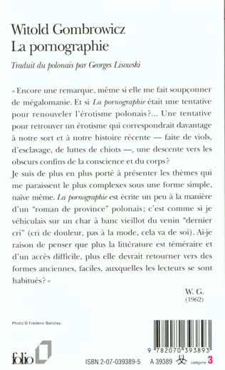 Quatrième de couverture de « LA PORNOGRAPHIE »