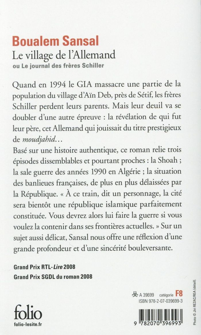 Quatrième de couverture de « Le village de l'Allemand ou Le journal des frères Schiller : roman »