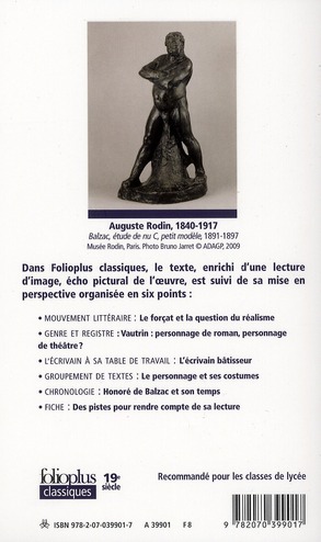 Quatrième de couverture de « LE ROMAN DE VAUTRIN »
