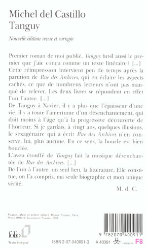 Quatrième de couverture de « TANGUY - HISTOIRE D'UN ENFANT D'AUJOURD'HUI »