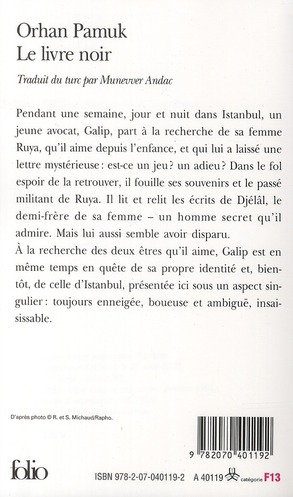 Quatrième de couverture de « LE LIVRE NOIR »