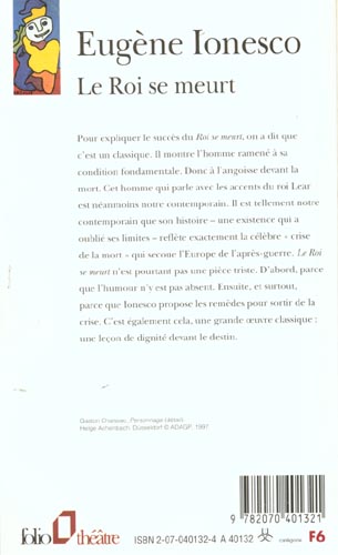 Quatrième de couverture de « LE ROI SE MEURT »