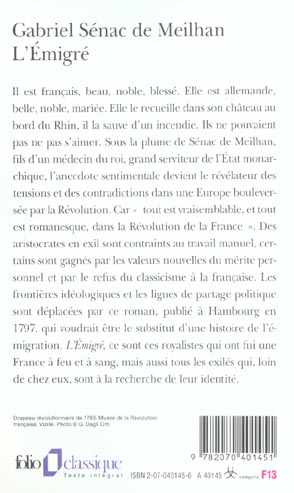 Quatrième de couverture de « L'EMIGRE »
