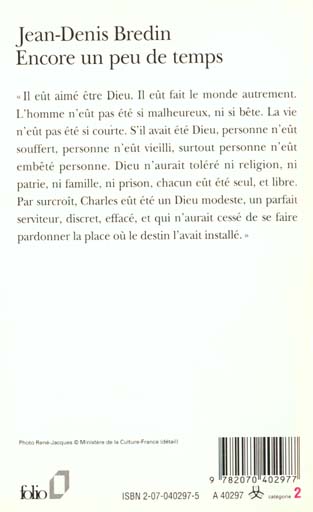Quatrième de couverture de « ENCORE UN PEU DE TEMPS »