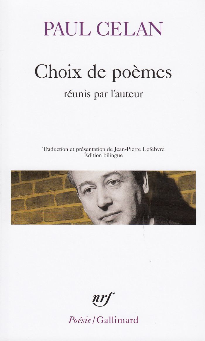 Couverture du livre « CHOIX DE POEMES » de Paul Celan, librairie Les Contes Infusés à Corte