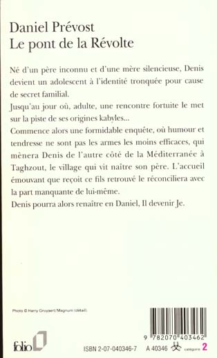 Quatrième de couverture de « LE PONT DE LA REVOLTE »