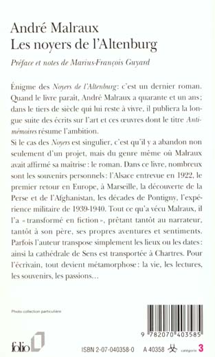 Quatrième de couverture de « LES NOYERS DE L'ALTENBURG »